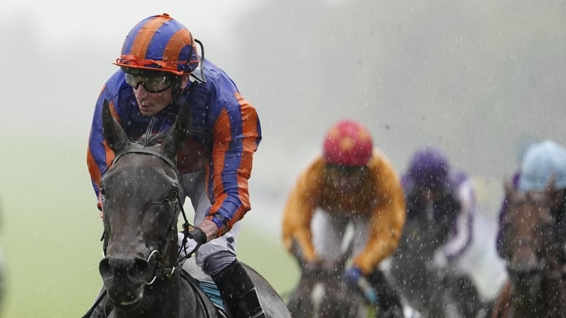 Ryan Moore on Whirl after overcoming challenging conditions to win the Nassau Stakes