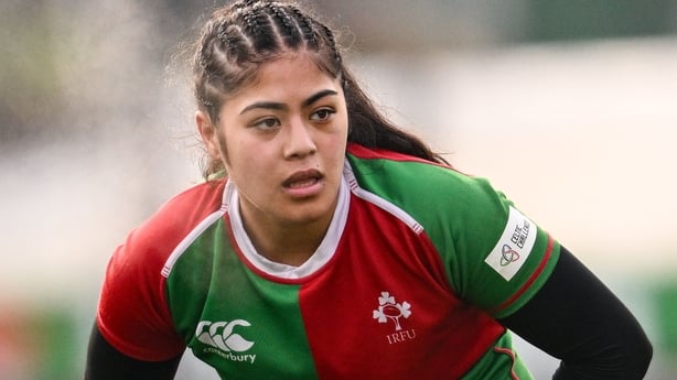 4 January 2025; Ivana Kiripati of Clovers during the Celtic Challenge match between Clovers and Gwalia Lightning at Kingspan Stadium in Belfast. Photo by Ramsey Cardy/Sportsfile