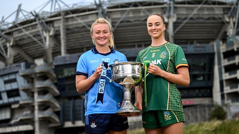 Rival captains Carla Rowe of Dublin (left) and Meath's Aoibhín Cleary
