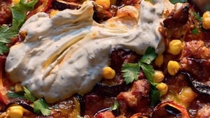 Aubergine Moussaka with Tahini Dressing show image