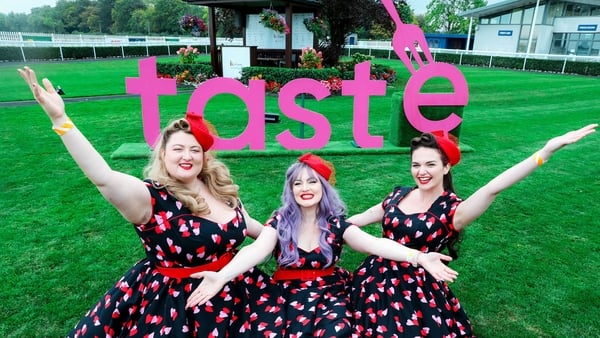 Lauren Sharpe, Allison Saul and Heather Lawrie from The Victory Dolls at Taste of Kildare, Naas Racecourse
