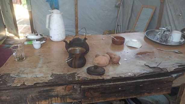 A photo of living conditions experienced by Palestinian businessman Hani Abu Akar