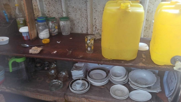A photo of living conditions experienced by Palestinian businessman Hani Abu Akar