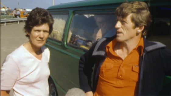 Irish tourists stranded in France are back in Rosslare, County Wexford, 1980.