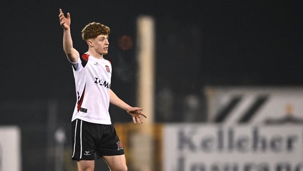 31 January 2025; Sean Keogh of Dundalk during the Jim Malone Cup match between Dundalk and Drogheda United at Oriel Park in Dundalk, Louth. Photo by Piaras Ó Mídheach/Sportsfile