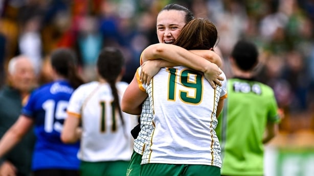 Meath players Kerrie Cole and Shauna Ennis, 19 after win over Kerry in 2025 All-Ireland semi-final