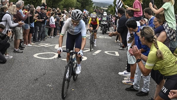Winspace Orange Seal team's Irish rider Fiona Mangan rides during the 2nd stage (out of 9) of the fourth edition of the Women's Tour de France cycling race, 110,4 km from Brest to Quimper