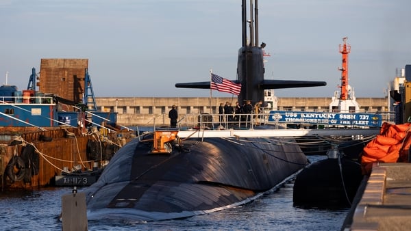 A US nuclear submarine pictured in South Korea in 2023