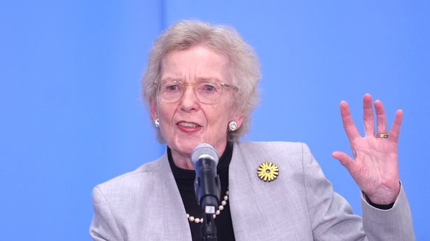 NEW YORK, UNITED STATES - JULY 28: Members of The Elders, Mary Robinson (in the picture), former President of Ireland and former UN High Commissioner for Human Rights, Juan Manuel Santos, former President of Colombia and Nobel Peace Laureate Zeid Ra'ad Al-Hussein, former UN High Commissioner for Hum