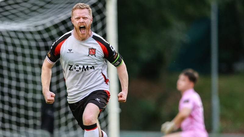 Daryl Horgan of Dundalk celebrates after scoring the winner