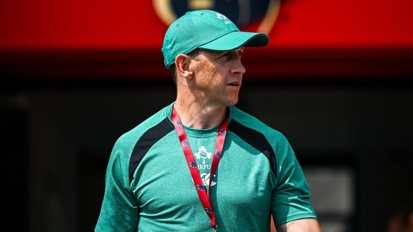 2 August 2025; Ireland head coach Scott Bemand exits the tunnel to inspect the pitch before the Women's Rugby World Cup warm-up match between Ireland and Scotland at Virgin Media Park in Cork. Photo by Shauna Clinton/Sportsfile