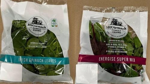 The FSAI has issued a further recall on spinach and mixed leaves products