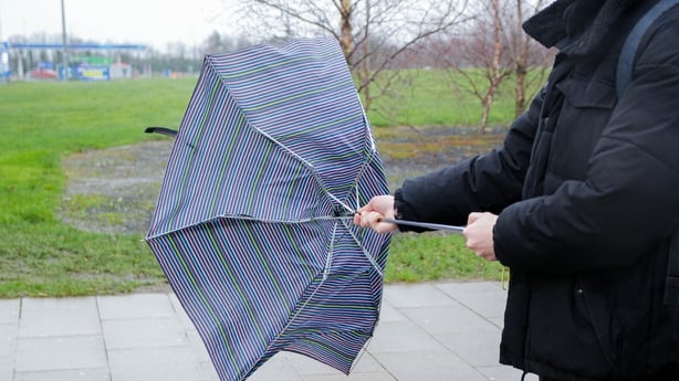 Windy day, broken umbrella - generic 