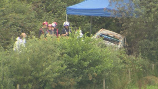 Emergency services at the scene of an arson attack in Tyrone
