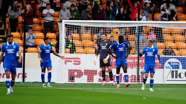 Rangers players dejected after conceding their first goal