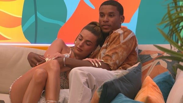 Love Island's Toni Laites and Cacherel Mercer hug