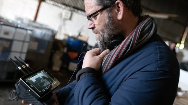 Director Dave Byrne during a take copy on the set of Sunphlowers