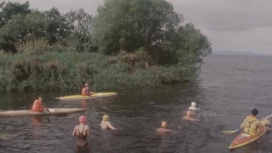 Swimming across Lough Neagh, 1980