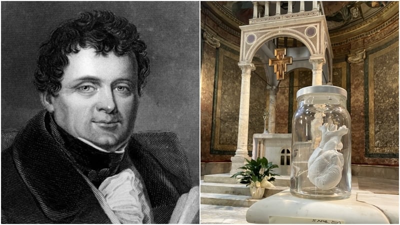Artist Claire Halpin's 'Lost Heart of Daniel O'Connell' artwork is on display in the Church of St Agata dei Goti in Rome (Credit: Claire Halpin)