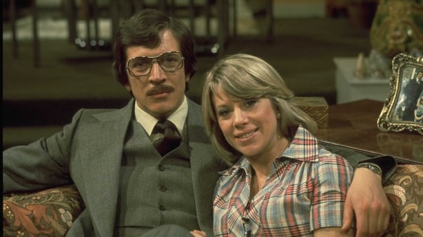Norman Eshley and Sheila Fearn in George and Mildred, 1976