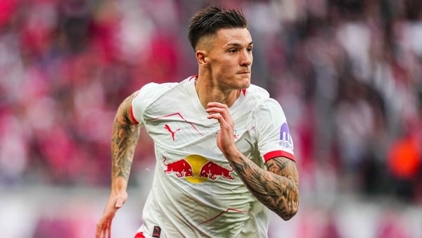 Benjamin Sesko in action for RB Leipzig