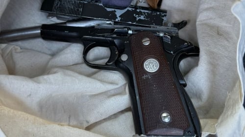 The semi-automatic pistol that was seized in Balbriggan on Monday (Pic: Garda Press)