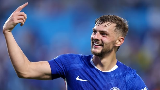 CHARLOTTE, NORTH CAROLINA - JUNE 28: Kiernan Dewsbury-Hall #22 of Chelsea FC reacts after scoring a goal during overtime of the FIFA Club World Cup 2025 round of 16 match between SL Benfica and Chelsea FC at Bank of America Stadium on June 28, 2025 in Charlotte, North Carolina. (Photo by Cory Knowlt