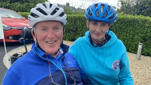 Picture of Conor O'Dea and Paula O'Keeffe wearing bike helmets