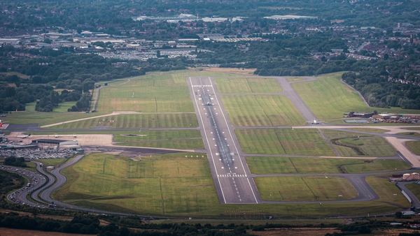WEST MIDLANDS, UNITED KINGDOM - JULY 25, 2023: In an aerial view, Birmingham Airport, on July 25,2023 in United Kingdom. (Photo by David Goddard/Getty Images)