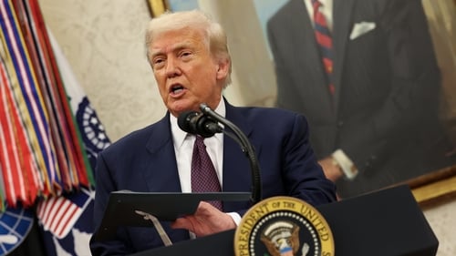 US President Donald Trump told reporters that 'we're going to be putting a very large tariff on chips and semiconductors'