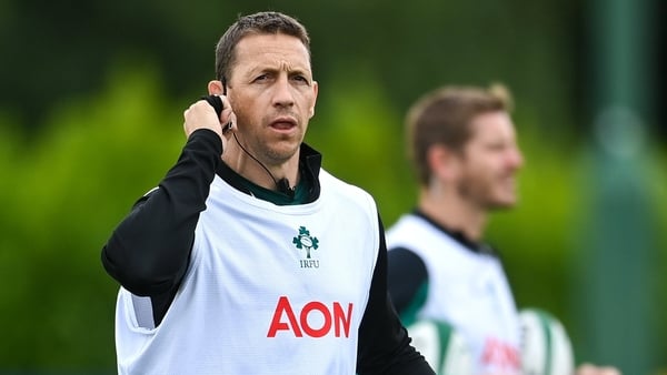 6 August 2025; Head coach Scott Bemand during an Ireland Women Rugby squad training session at the IRFU High Performance Centre in Dublin. Photo by David Fitzgerald/Sportsfile