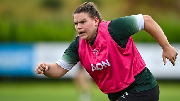 6 August 2025; Elena Perry during an Ireland Women Rugby squad training session at the IRFU High Performance Centre in Dublin. Photo by David Fitzgerald/Sportsfile