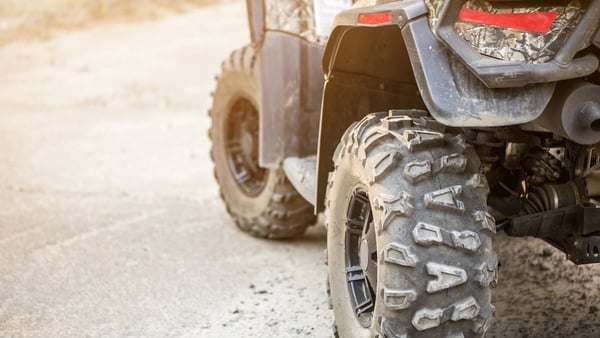 Close-up rear view of an ATV quad bike