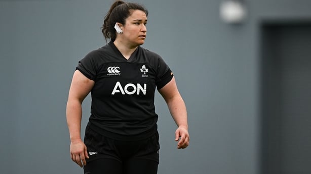 27 March 2025; Christy Haney during an Ireland Women's Rugby squad training session at the IRFU High Performance Centre in Dublin. Photo by Seb Daly/Sportsfile