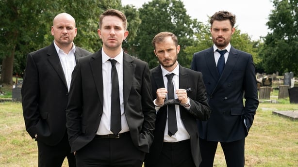  (L-R) Ricky Champ as Stuart Highway, Tony Clay as Callum Highway, Max Bowden as Ben Mitchell, and Charlie Suff as Johnny Carter