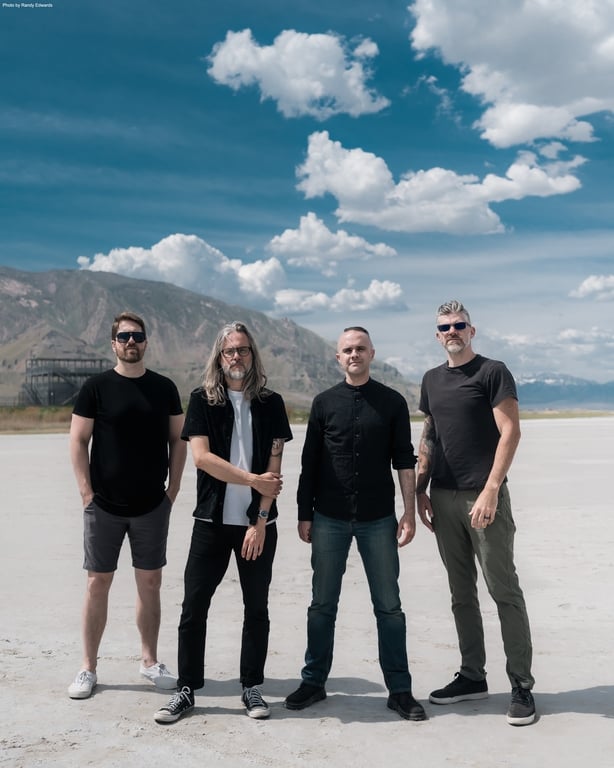 Landscape shot of heavy metal band between the buried and me 