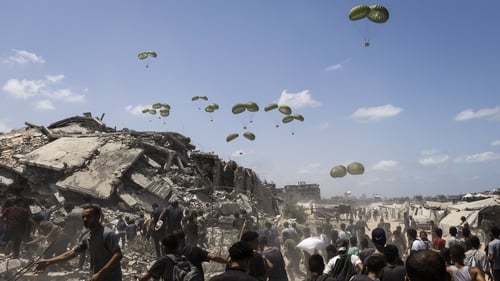 Planes have been dropping aid packages over Gaza City