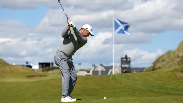 Richard Sterne of South Africa plays his second shot on the ninth hole during the first round of the Nexo Championship 2025
