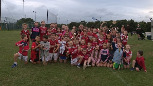 A group of young Cork fans pose for a group photo