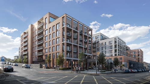 The proposed development will include 142 one-bed, 127 two-bed and 16 three-bed apartments across three blocks.