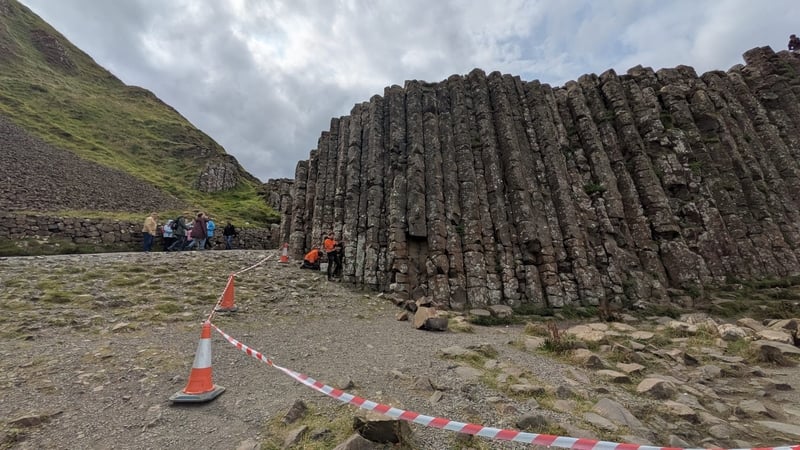 A National Trust spokesperson said they are not linking today's rockfall to coins in the rock cracks