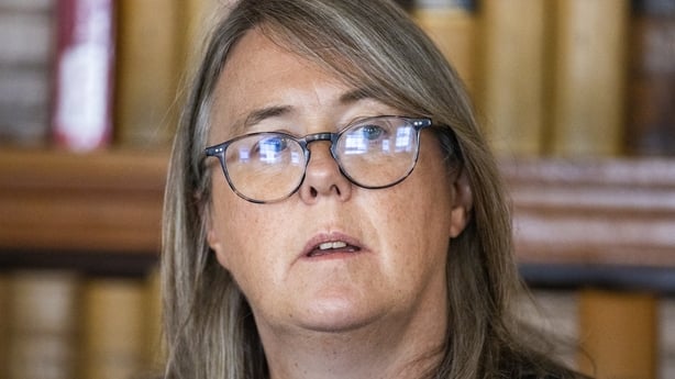 The Right Honourable Dame Siobhan Keegan, Lady Chief Justice of Northern Ireland during her annual address to mark the opening of the new legal year to a gathering of senior judiciary and figures from across the justice system in Northern Ireland, in the Members' Room, Royal Courts of Justice, Belfa
