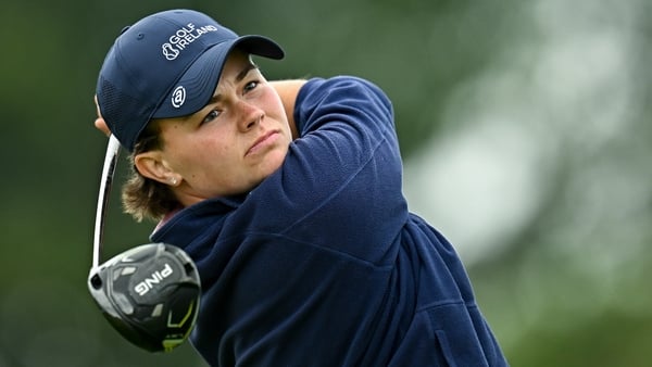 4 July 2025; Annabel Wilson of Northern Ireland watches her tee shot on the fourth hole during day two of the 2025 KPMG Women’s Irish Open Golf Championship at Carton House Golf Club in Maynooth, Kildare. Photo by Seb Daly/Sportsfile