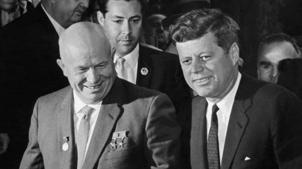 Nikita Khruschev and John F. Kennedy in Vienna in 1961