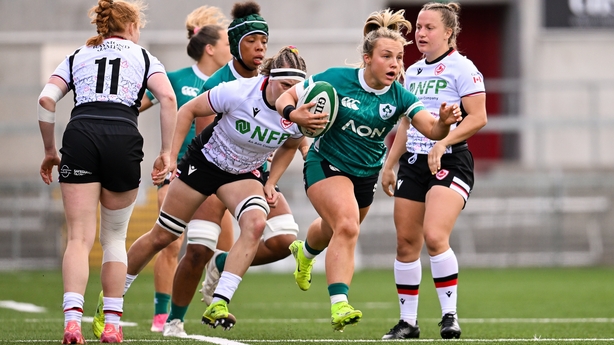 9 August 2025; Aoife Dalton of Ireland during the Women's Rugby World Cup warm-up match between Ireland and Canada at Affidea Stadium in Belfast. Photo by Ramsey Cardy/Sportsfile