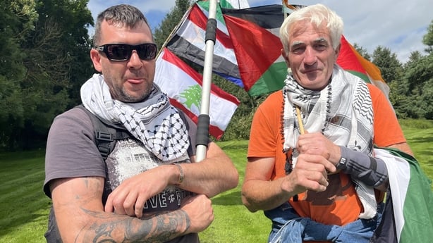 Protesters Kevin Cunningham and Niall O'Reilly