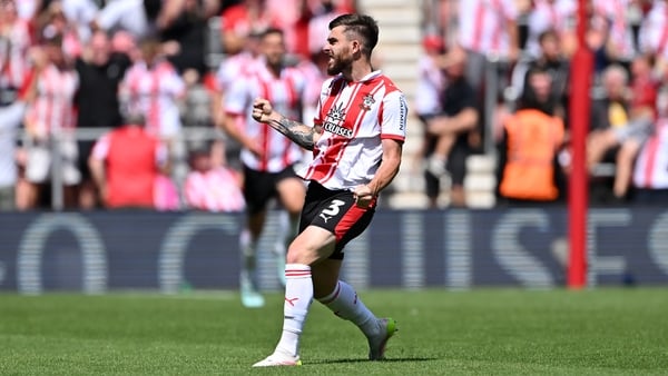 SOUTHAMPTON, ENGLAND - AUGUST 09: Ryan Manning of Southampton celebrates scoring his team's first goal during the Sky Bet Championship match between Southampton and Wrexham AFC at St Mary's Stadium on August 09, 2025 in Southampton, England. (Photo by Dan