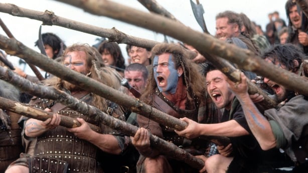Mel Gibson in a battle scene from the film Braveheart, 1995