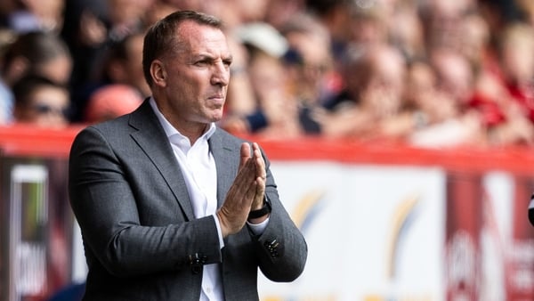 ABERDEEN, SCOTLAND - AUGUST 10: Celtic manager Brendan Rodgers during a William Hill Premiership match between Aberdeen and Celtic at Pittodrie, on August 10, 2025, in Aberdeen, Scotland. (Photo by Craig Foy/SNS Group via Getty Images)