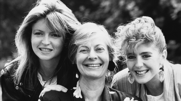 Head shots of editor Biddy Baxter (centre) with Blue Peter presenters Caron Keating (left) and Yvette Fielding